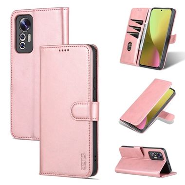Peňaženkové kožené puzdro AZNS na Xiaomi 12 Lite – Ružovozlatá