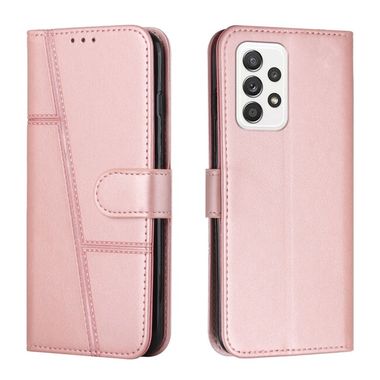 Peňaženkové kožené puzdro BUCKLE na Samsung Galaxy A33 5G - Ružová