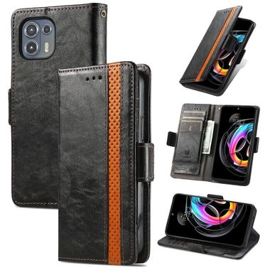 Peňaženkové kožené puzdro Business na Motorola Edge 20 Lite - Čierna
