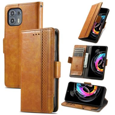 Peňaženkové kožené puzdro Business na Motorola Edge 20 Lite - Khaki