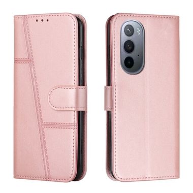 Peňaženkové kožené puzdro Calf na Motorola Edge 30 Ultra - Ružová