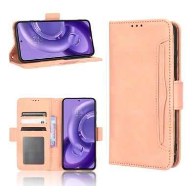 Peňaženkové kožené puzdro Calf Texture na Motorola Edge 30 Neo - Ružová