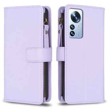 Peňaženkové kožené puzdro Card Slots na Xiaomi 12 Pro - Svetlo fialová