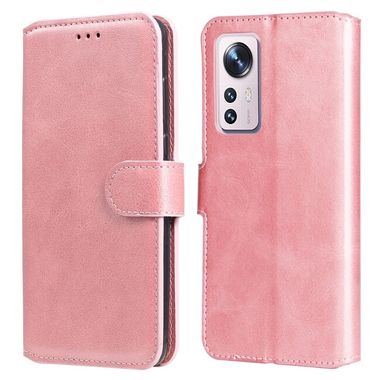 Peňaženkové kožené puzdro CLASSIC na Xiaomi 12X – Ružovozlatá