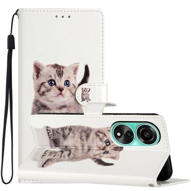 Peňaženkové kožené puzdro Colored na Oppo A38 - Little Tabby Cat
