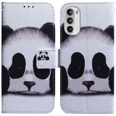 Peňaženkové kožené puzdro COLOURED na Motorola Moto G52 - Panda