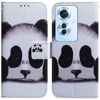 Peňaženkové kožené puzdro Coloured na OPPO Reno11 F 5G - Panda