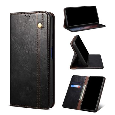 Peňaženkové kožené puzdro Crazy Horse na Xiaomi 12 Pro - Čierna