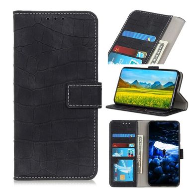 Peňaženkové kožené puzdro CROCODILE na Xiaomi 12X – Čierna