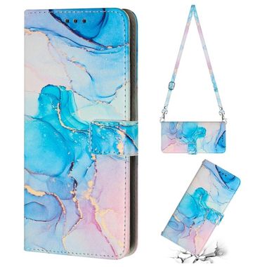 Peňaženkové kožené puzdro CROSSBODY na Samsung Galaxy A34 5G – Ružovozelená