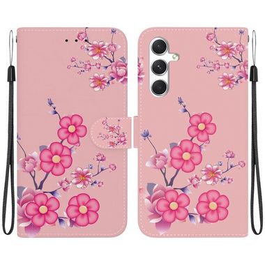 Peňaženkové kožené puzdro Crystal Drawing na Samsung Galaxy S24 5G - Cherry Blossoms