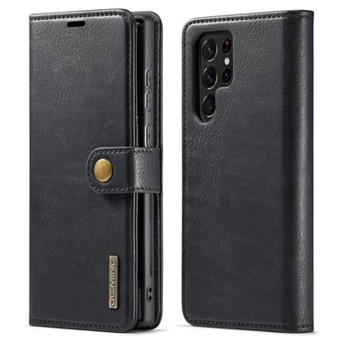Peňaženkové kožené puzdro DG.MING na Samsung Galaxy S22 Ultra 5G - Čierna