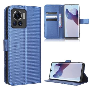 Peňaženkové kožené puzdro Diamond na Motorola Edge 30 Ultra - Modrá