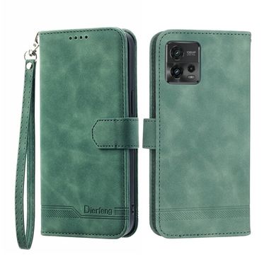 Peňaženkové kožené puzdro Dierfeng na Motorola Moto G72 - Zelená