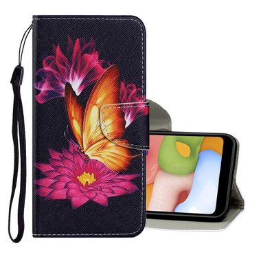 Peňaženkové kožené puzdro DRAWING na Samsung Galaxy Note 20 Ultra - Big Golden Butterfly