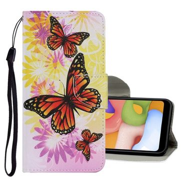 Peňaženkové kožené puzdro DRAWING na Samsung Galaxy Note 20 Ultra - Chrysanthemum Butterfly