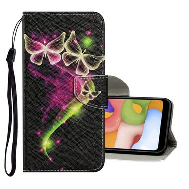 Peňaženkové kožené puzdro DRAWING na Samsung Galaxy Note 20 Ultra - Couple Butterfly