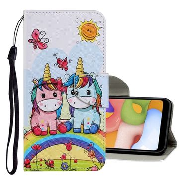 Peňaženkové kožené puzdro DRAWING na Samsung Galaxy Note 20 Ultra - Couple Unicorn