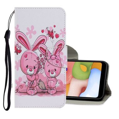 Peňaženkové kožené puzdro DRAWING na Samsung Galaxy Note 20 Ultra - Cute Rabbit