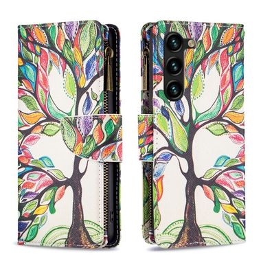 Peňaženkové kožené puzdro Drawing na Samsung Galaxy S24 Plus 5G - Big Tree