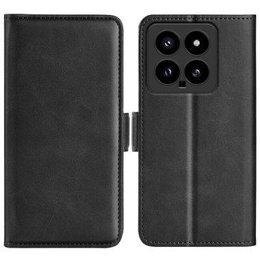 Peňaženkové kožené puzdro Dual-side na Xiaomi 14 - Čierna