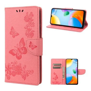 Peňaženkové kožené puzdro EMBOSSED na Xiaomi Redmi 10C – Ružová
