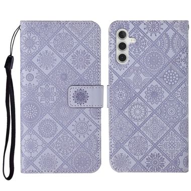 Peňaženkové kožené puzdro ETHNIC na Samsung Galaxy A34 5G – Fialová