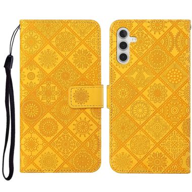 Peňaženkové kožené puzdro ETHNIC na Samsung Galaxy A34 5G – Žltá