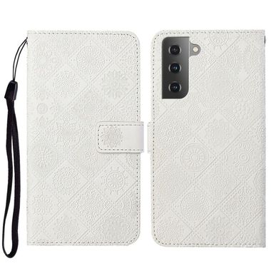 Peňaženkové kožené puzdro ETHNIC na Samsung Galaxy S23 5G – Biela