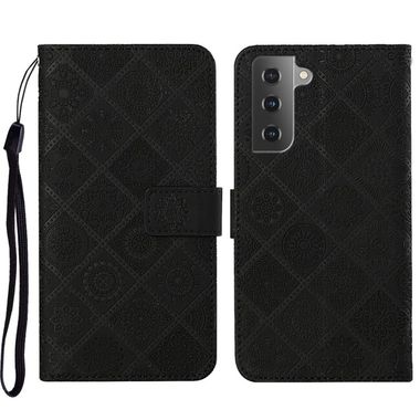 Peňaženkové kožené puzdro ETHNIC na Samsung Galaxy S23 5G – Čierna