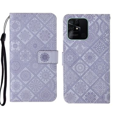 Peňaženkové kožené puzdro ETHNIC na Xiaomi Redmi 10C – Fialová