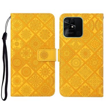 Peňaženkové kožené puzdro ETHNIC na Xiaomi Redmi 10C – Žltá