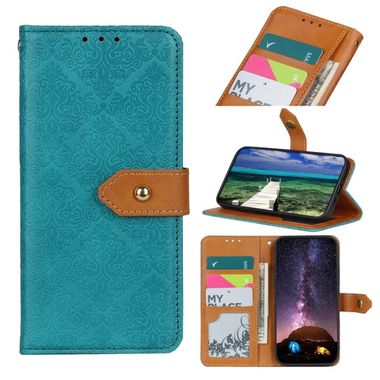 Peňaženkové kožené puzdro Floral na Motorola Moto G72 - Modrá