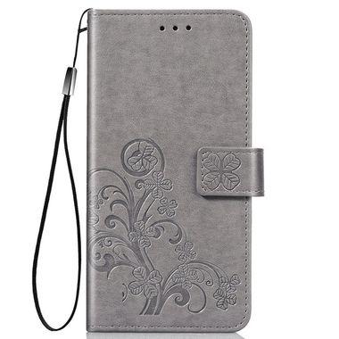 Peňaženkové kožené puzdro CLASP na Samsung Galaxy A51 5G - Sivá