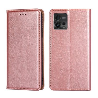 Peňaženkové kožené puzdro Gloss Oil na Motorola Moto G72 - Rose Gold