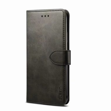Peňaženkové kožené puzdro GUSSIM na Samsung Galaxy S21 FE - Čierna