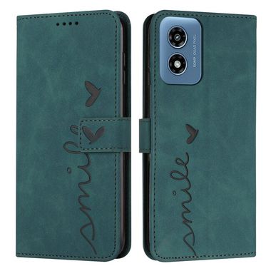 Peňaženkové kožené puzdro Heart na Motorola Moto G04/ G24 - Zelená