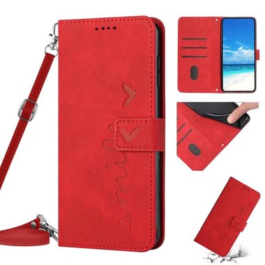 Peňaženkové kožené puzdro HEART na Samsung Galaxy S23 Ultra 5G – Červená