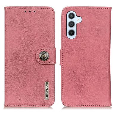 Peňaženkové kožené puzdro KHAZNEH Cowhide Texture na Samsung Galaxy A05s - Ružová