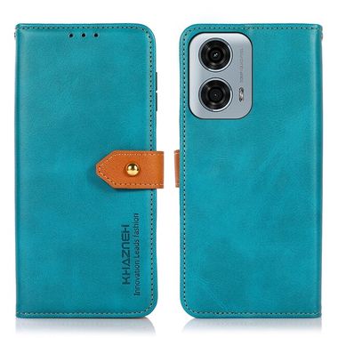 Peňaženkové kožené puzdro KHAZNEH Dual-color na Motorola Moto G04/ G24 - Modrá