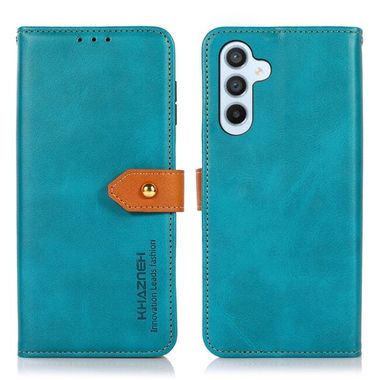 Peňaženkové kožené puzdro KHAZNEH Dual-color na Samsung Galaxy A05s - Modrá