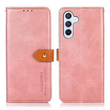 Peňaženkové kožené puzdro KHAZNEH Dual-color na Samsung Galaxy A05s - Ružovo zlatá