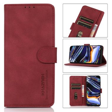 Peňaženkové kožené puzdro KHAZNEH Matte na Motorola Moto G72 - Červená