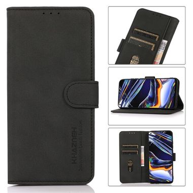 Peňaženkové kožené puzdro KHAZNEH Matte na Motorola Moto G72 - Čierna