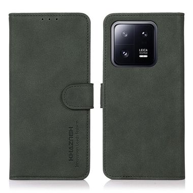 Peňaženkové kožené puzdro KHAZNEH Matte na Xiaomi 13 – Zelená