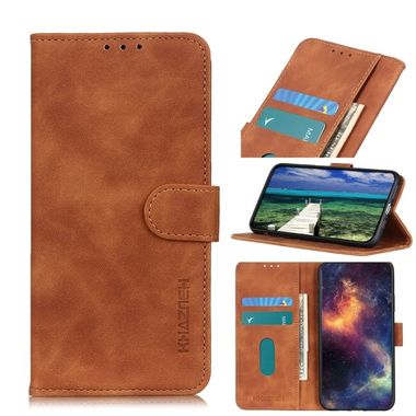 Peňaženkové kožené puzdro KHAZNEH na Honor X8 4G – Hnedá
