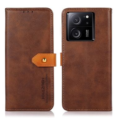 Peňaženkové kožené puzdro KHAZNEH na Xiaomi 13T / 13T Pro - Hnedá