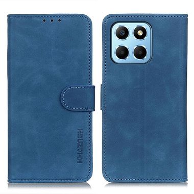 Peňaženkové kožené puzdro KHAZNEH Retro na Honor X8 5G/X6 - Modrá
