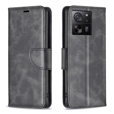 Peňaženkové kožené puzdro Lambskin na Xiaomi 13T / 13T Pro - Čierna