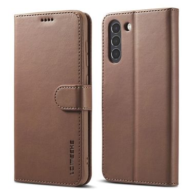 Peňaženkové kožené puzdro LC.IMEEKE na Samsung Galaxy S21 FE - Coffee